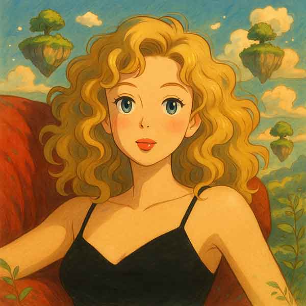 Mẫu nghệ thuật AI Studio Ghibli với cảnh quan huyền ảo